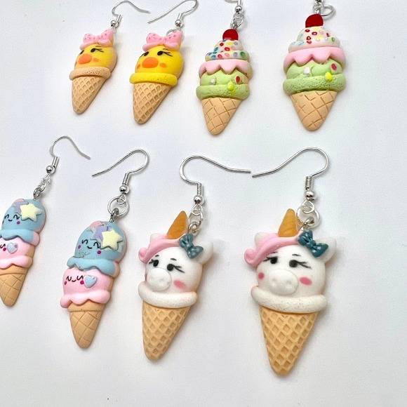 Ice Cream Earrings - Popsicle Earrings - Duck Earrings - Unicorn Earrings - Picture 4 of 9